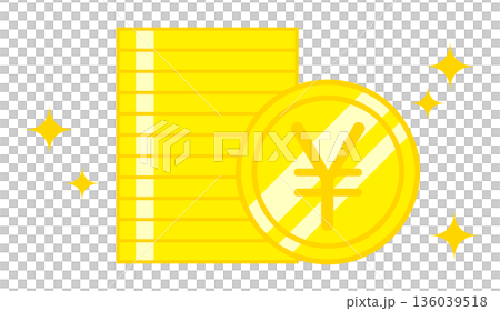 積立のイメージイラスト 円硬貨 136039518