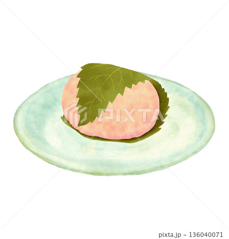 桜餅_食物_素材 桜餅_食物_素材 136040071
