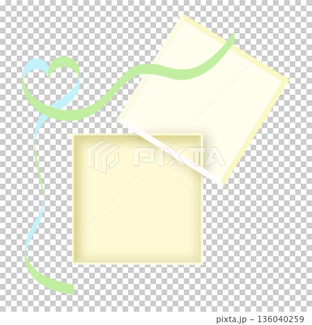 Gift box frame, ribbon, wrapping, yellow 136040259