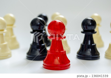 Chess pawns in formation representing diversity, inclusion and equity 136041339