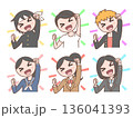 何かを達成したポーズをする人物のイラスト_3 136041393