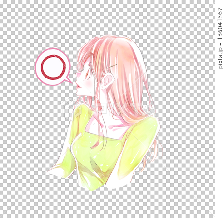 容貌姣好的女性側臉 136041567