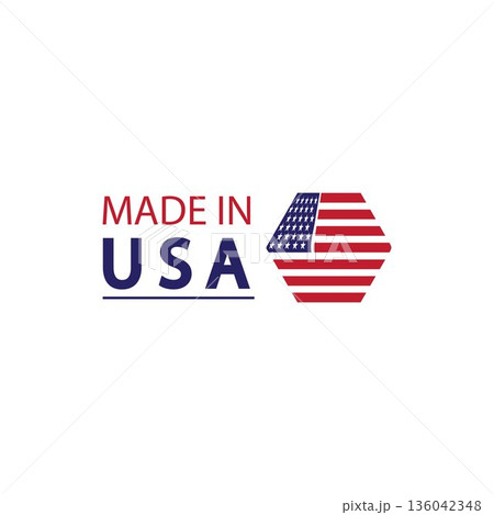 Made in usa logo design. Flag made america american states flags product badge quality patriotic labels emblem star ribbon sticker,Vector illustration Made in usa logo design. Flag made america american states flags product badge quality patriotic labels emblem star ribbon sticker,Vector illustration 136042348