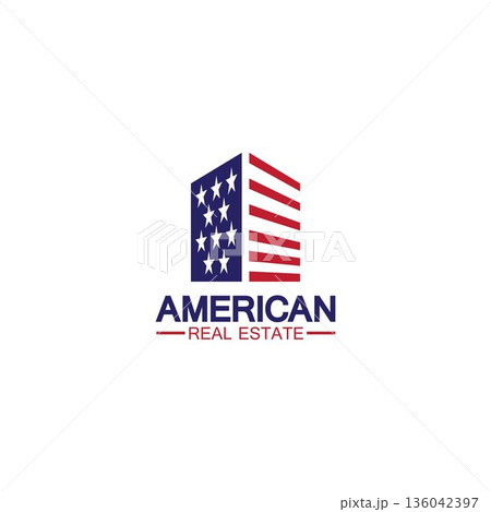 home house american flag real estate logo vector illustration home house american flag real estate logo vector illustration 136042397