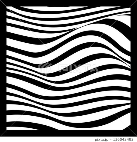 Abstract Geometric Background of Fluid Waves with Fashionable Striped Surface Pattern - Black and White, Vector Swirls Abstract Geometric Background of Fluid Waves with Fashionable Striped Surface Pattern - Black and White, Vector Swirls 136042492