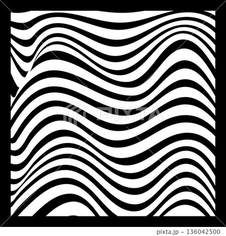 Abstract Geometric Background of Fluid Waves with Fashionable Striped Surface Pattern - Black and White, Vector Swirls Abstract Geometric Background of Fluid Waves with Fashionable Striped Surface Pattern - Black and White, Vector Swirls 136042500