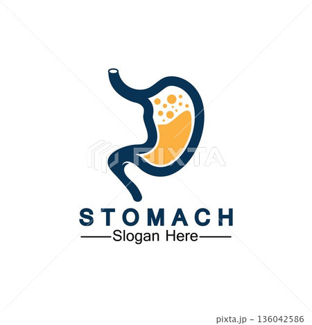 Stomach Health Logo vector illustration design - creative Gastroenterology Healthy Logo element icon, Stomach healthcare icon vector template 136042586