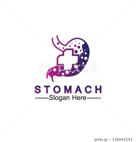 Stomach Health Logo vector illustration design - creative Gastroenterology Healthy Logo element icon, Stomach healthcare icon vector template 136042591