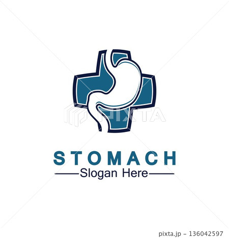 Stomach Health Logo vector illustration design - creative Gastroenterology Healthy Logo element icon, Stomach healthcare icon vector template 136042597