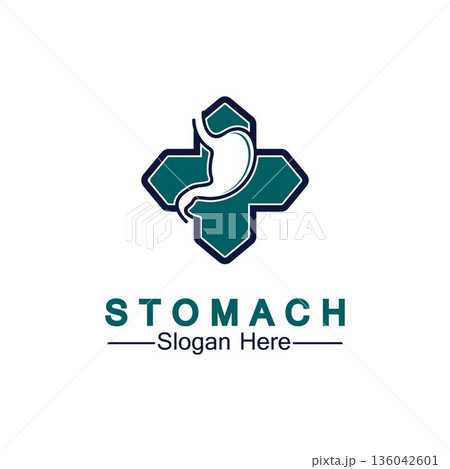 Stomach Health Logo vector illustration design - creative Gastroenterology Healthy Logo element icon, Stomach healthcare icon vector template 136042601