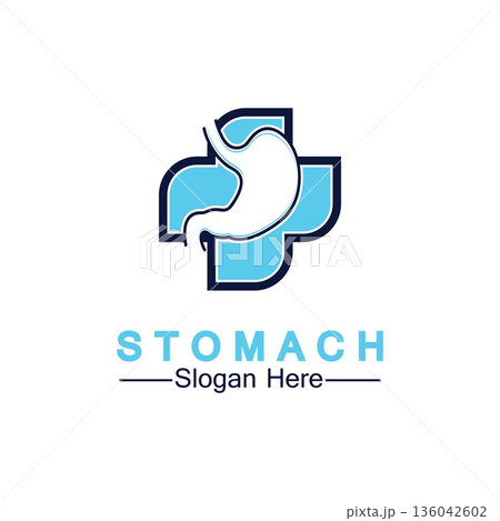 Stomach Health Logo vector illustration design - creative Gastroenterology Healthy Logo element icon, Stomach healthcare icon vector template 136042602
