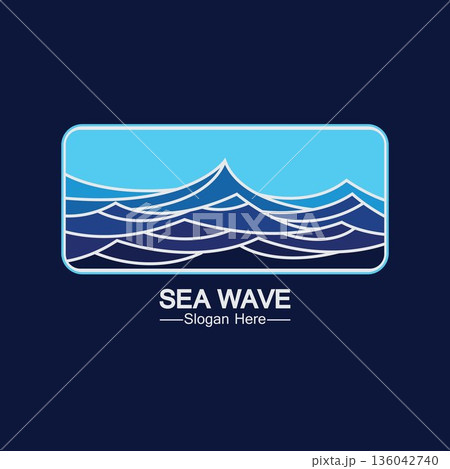 Sea Wave Logo Template Design Vector, Emblem, Design Concept, Creative Symbol, Icon 136042740