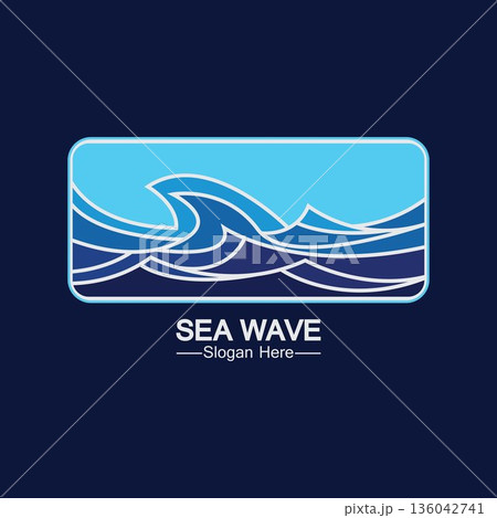 Sea Wave Logo Template Design Vector, Emblem, Design Concept, Creative Symbol, Icon 136042741