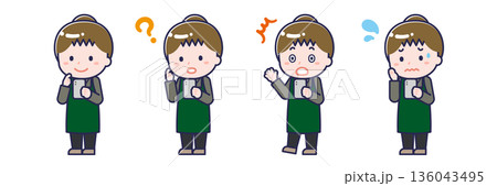 スマートフォンを使う「飲食店の店員」の女性 136043495