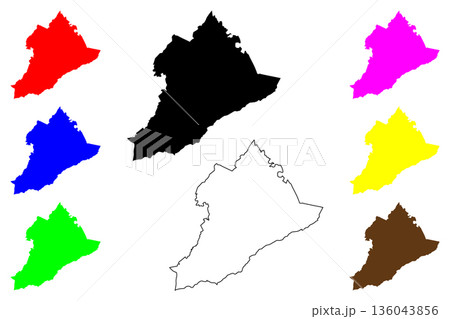 San Pablo city (Calabarzon Region, Republic of the Philippines, ROP) map vector illustration, scribble sketch Lungsod ng San Pablo map 136043856