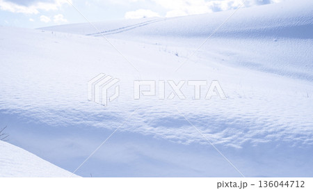 鳥取砂丘の雪景色  136044712