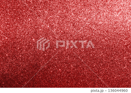 Bright red glitter texture background for festive design, party decor, and luxury branding 136044960