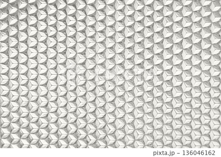 Geometric metal tile pattern with repetitive diamond shapes in grayscale texture Demonstration Color of the Year 2026 Geometric metal tile pattern with repetitive diamond shapes in grayscale texture Demonstration Color of the Year 2026 136046162