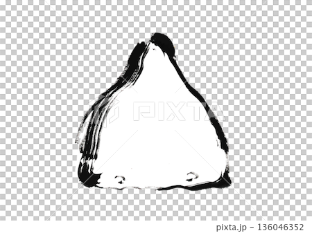 日式毛筆畫風格的魷魚切割插圖 136046352