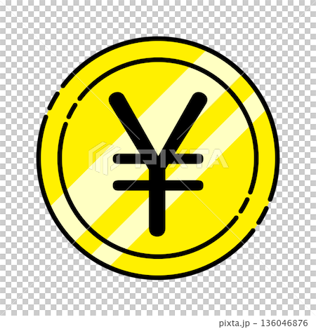 円硬貨のイラスト 136046876