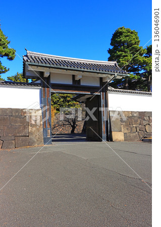 東京都千代田区、桜田門の風景 東京都千代田区、桜田門の風景 136046901