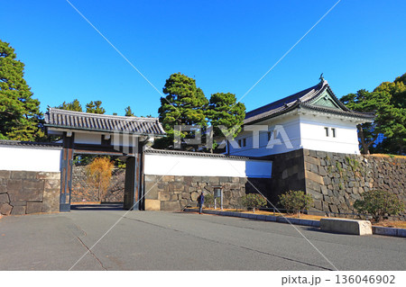 東京都千代田区、桜田門の風景 東京都千代田区、桜田門の風景 136046902
