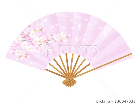 華やかな桜の扇子のイラスト 華やかな桜の扇子のイラスト 136047035