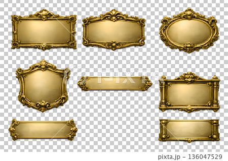 6種仿古金裝飾盤 136047529