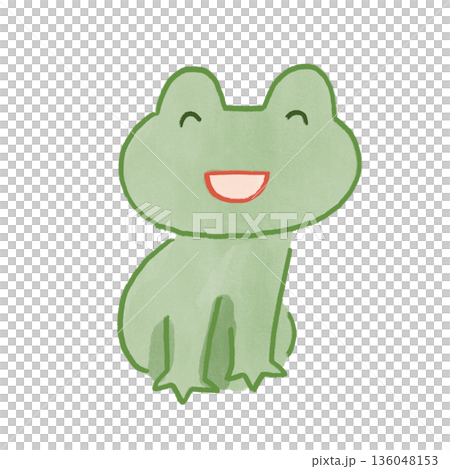 微笑水彩青蛙插圖 136048153