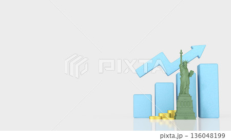 United States Economic Growth And Investment Success Concept 3d render. 136048199