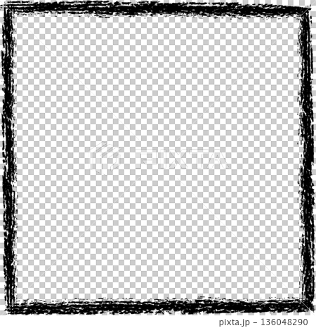 ざらつきのある手描きスクエアアイコン　黒 136048290
