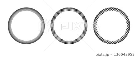 Set of round frames with dotted halftone...のイラスト素材 [136048955] - PIXTA