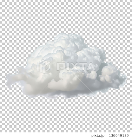 Clouds Float in the Sky Above a Clear Landscape During a Bright Afternoon 136049189