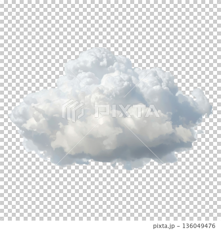 Clouds Float in the Sky Above a Clear Landscape During a Bright Afternoon 136049476