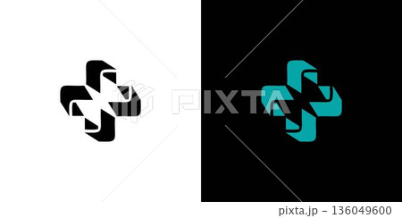 Modern and unique Cube plus logo design 136049600
