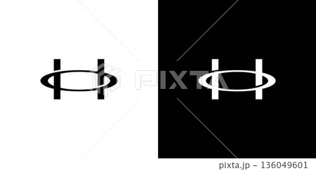Modern and unique H hole logo design 136049601