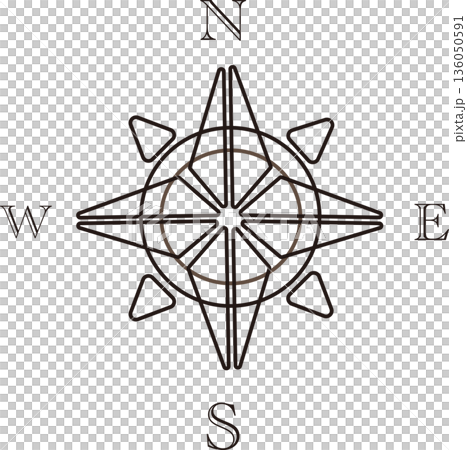 This illustration of a compass mark combines high visibility with a soft impression thanks to its extra-thick lines and rounded corners. This illustration of a compass mark combines high visibility with a soft impression thanks to its extra-thick lines and rounded corners. 136050591