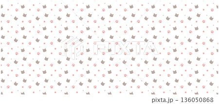 猫・肉球のかわいい背景イラストのベクター素材 猫・肉球のかわいい背景イラストのベクター素材 136050868