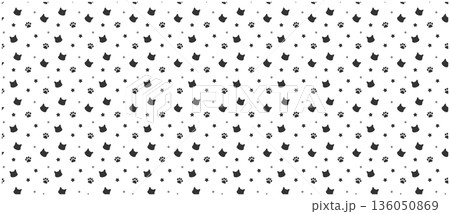 猫・肉球のかわいい背景イラストのベクター素材 猫・肉球のかわいい背景イラストのベクター素材 136050869