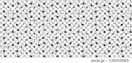 Cute cat and paw print background illustration vector material Cute cat and paw print background illustration vector material 136050869