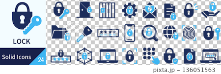 Vector key silhouette icon set Vector key silhouette icon set 136051563