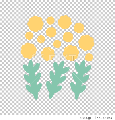 黄色の春の花　イラスト　 136052463