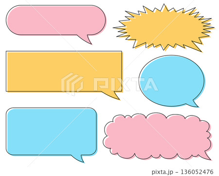カラフルなふきだしセット カラフルなふきだしセット 136052476