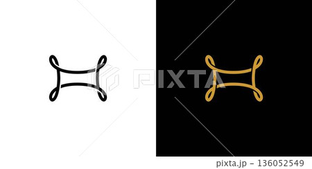 Luxury and sophisticated H logo design Luxury and sophisticated H logo design 136052549