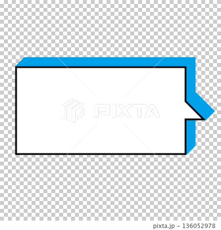 シンプルな吹き出しのイラスト 横長 四角 シンプルな吹き出しのイラスト 横長 四角 136052978
