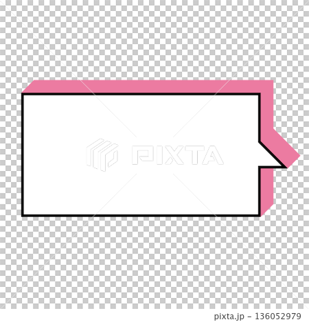 シンプルな吹き出しのイラスト　横長　四角 136052979