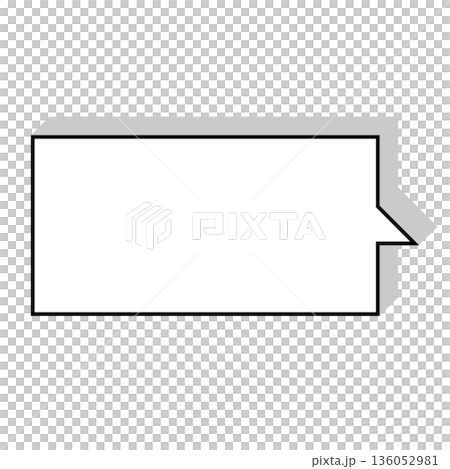 Simple speech bubble illustration, horizontal, square 136052981