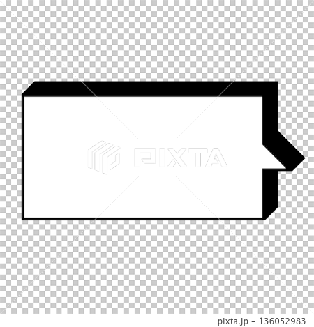 Simple speech bubble illustration, horizontal, square 136052983