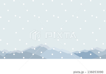 雪の降る山の背景 雪の降る山の背景 136053090