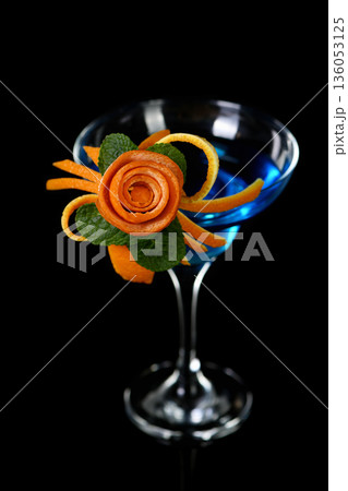 Art in orange- cocktail Blue lagoon Art in orange- cocktail Blue lagoon 136053125